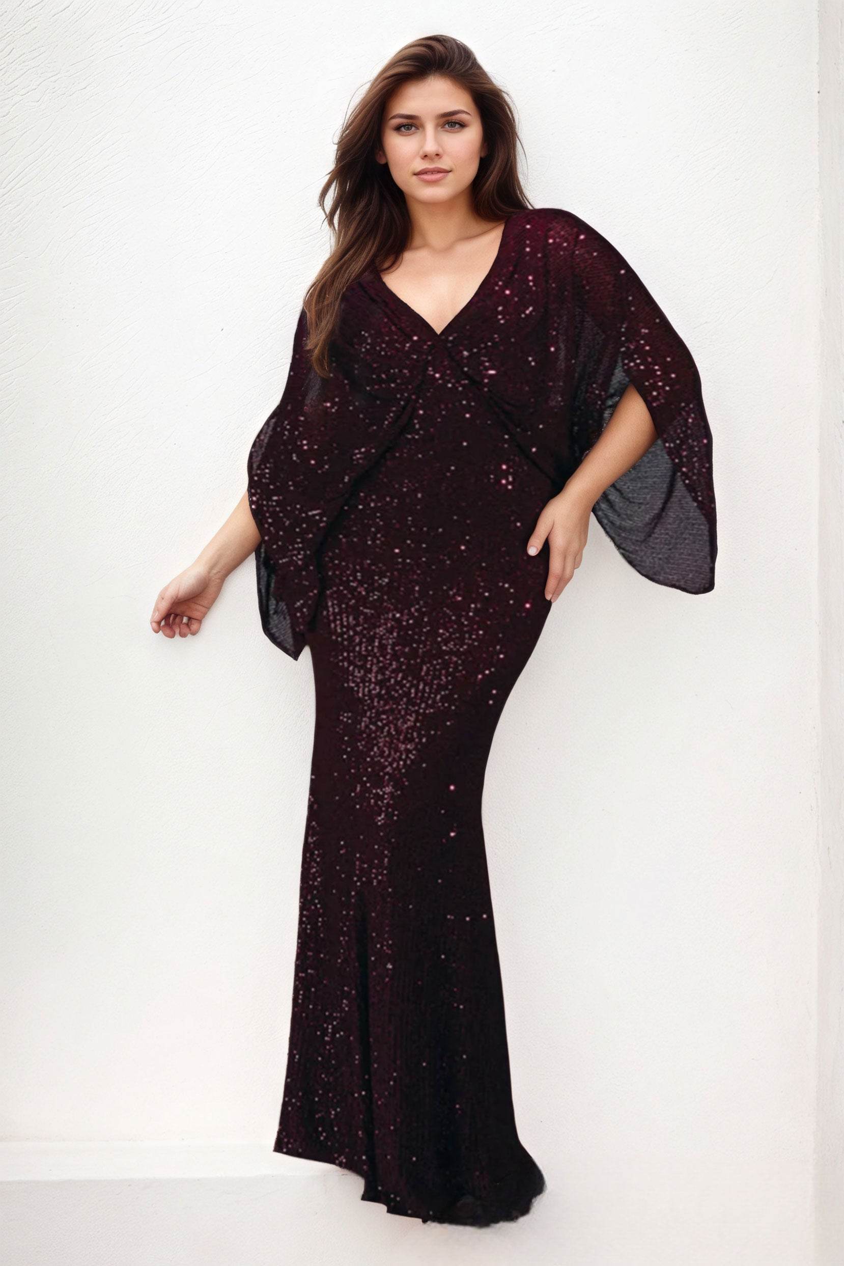 Sheath-Column Maxi Sequined Wedding Guest Dress CG0284 - COCOMELODY